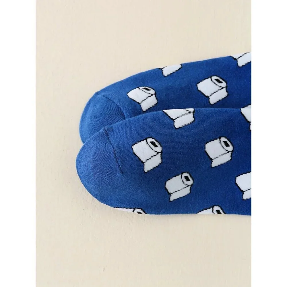 1pair Women's Fashionable Mid-calf Socks Tissue Pattern Crew Socks